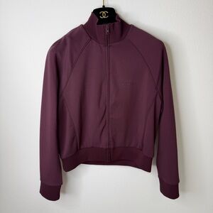 NWT NIKE X SKIMS CURRANT MATTE TRICOT TRACK CROPPED JACKET WOMEN MEDIUM